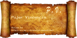 Pujer Vincencia névjegykártya